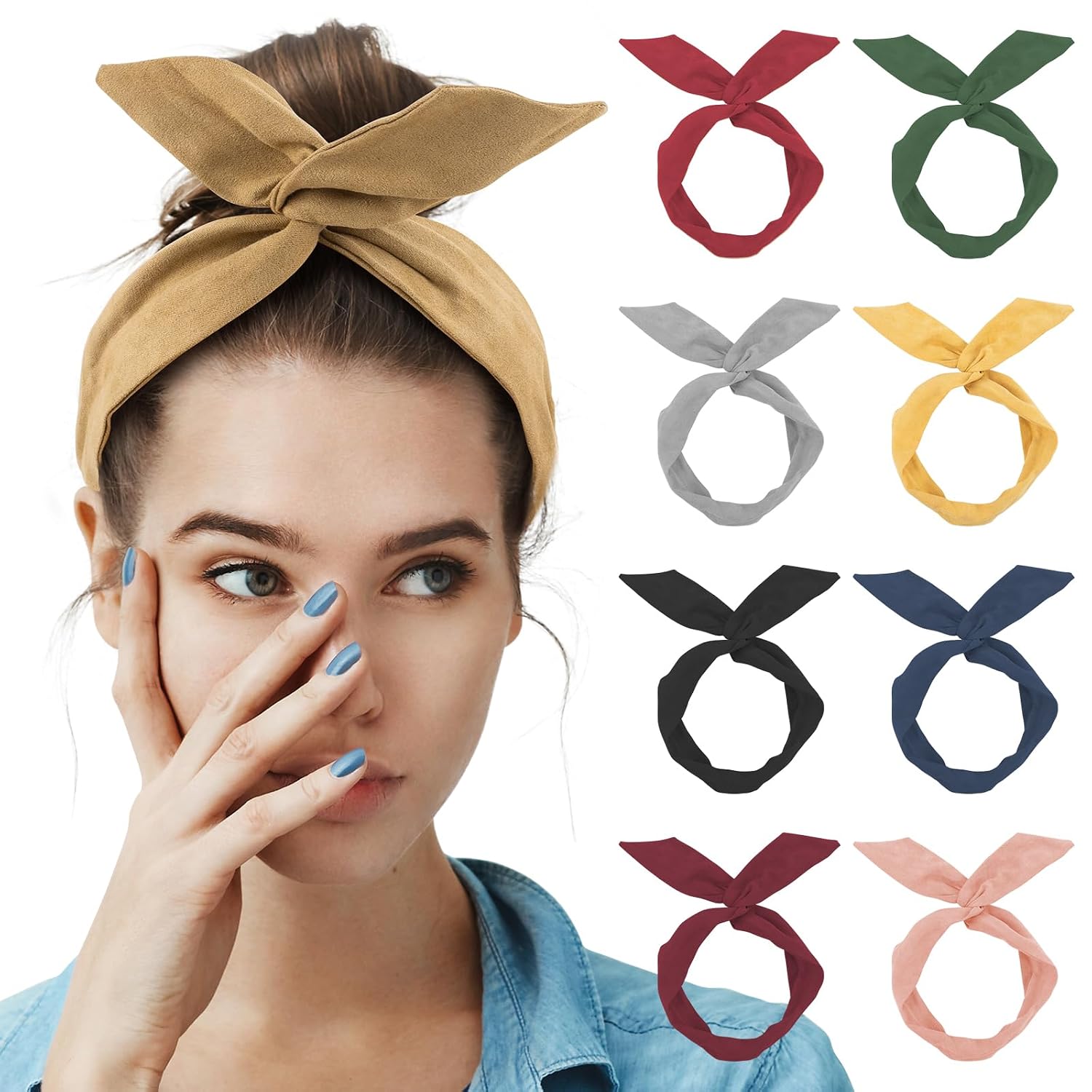 AUEAR Wired Hair Tie Headbands - Stylish Bow Accessories