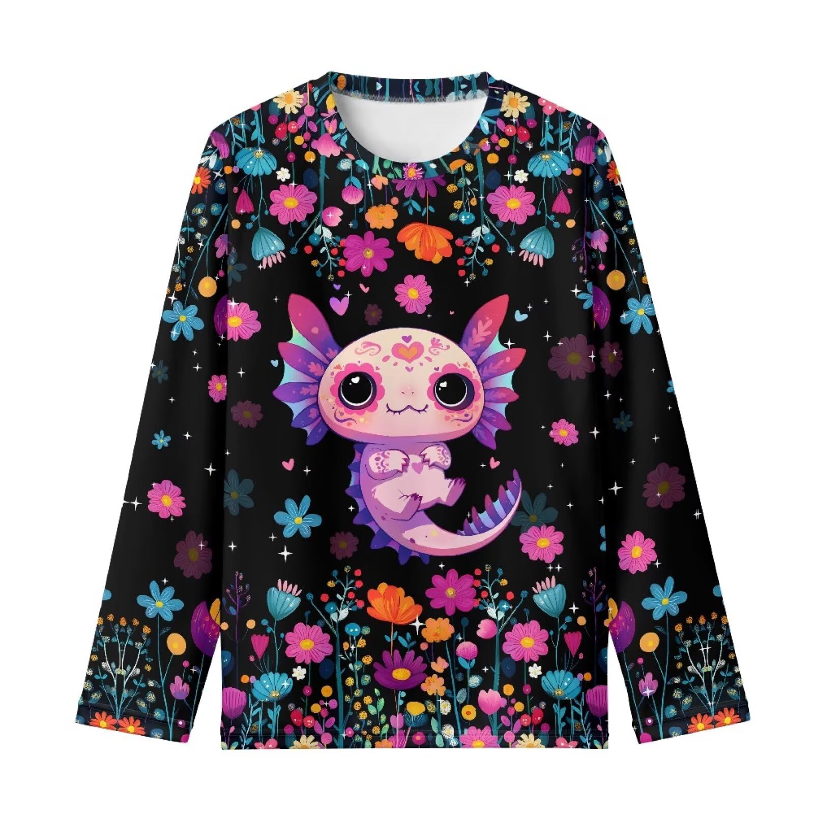 Girls Long Sleeve Shirt with Cute Graphic Casual Pullover Tops 3-16Y