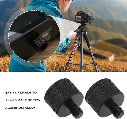 Miniatura 2 de Create idea 2 piezas 5/8 "-11 hembra a 1/4"-20 macho reductor de tornillo de aleación de aluminio adaptador de tornillos accesorios para cámara web