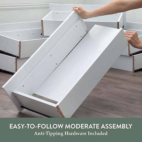 Miniatura 4 de Edenbrook Preston - Mesita de noche con 1 cajón, baúl de almacenamiento, diseño moderno, fácil montaje, caoba rústica Caoba rústica,Negro -,Madera