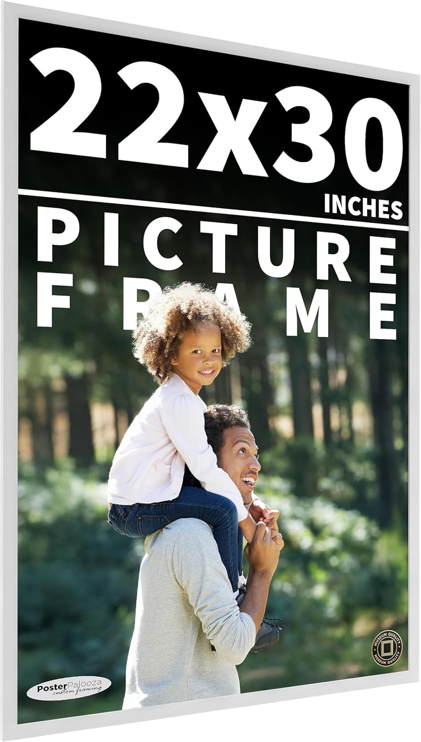 Poster Palooza 22x30 Frame White Solid Pine Wood Picture Frame | UV Acrylic, Foam Board Backing & Hanging Hardware