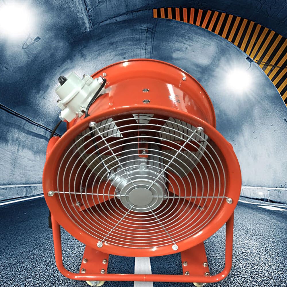 Bauventilator, 18 Zoll Baugebläse 1100W 150m³/min Baulüfter Gebläse 2800r/min, Axiallüfter Axialgebläse 73dB Bautrockner für Fabriken Lager Küchen Büros