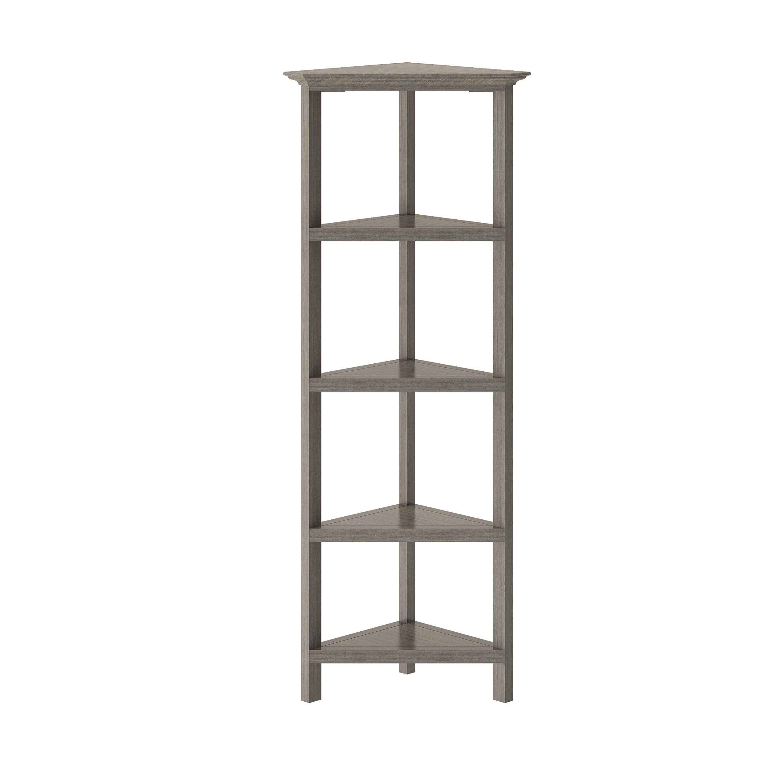 New Ridge Home GoodsNewRidge NewRidge Bookcase Bookshelf, Corner, Washed Grey