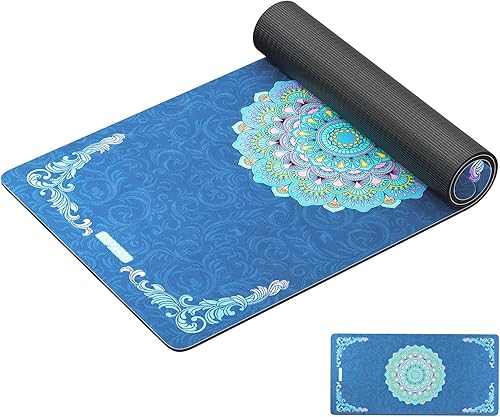 HAPBEAR Large Yoga Mat - 72x36'' Wide workout Mat, Suede Surface with TPE Layer, 14'' Thick for Cushioned Support, Non-Slip Yoga Mat, Suitable for