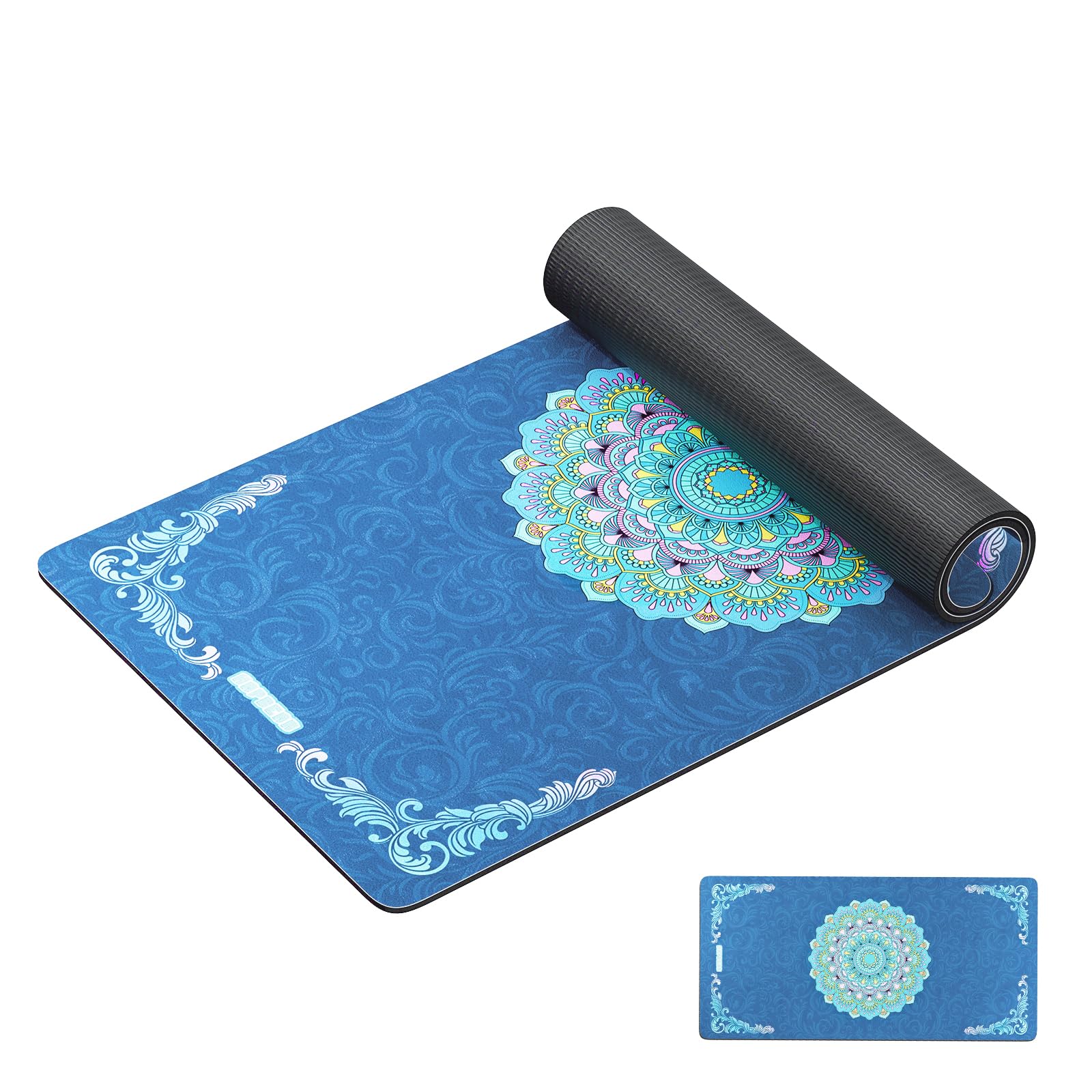 HAPBEAR Large Yoga Mat - 72x36'' Wide workout Mat, Suede Surface with TPE Layer, 1/4'' Thick for Cushioned Support, Non-Slip Yoga Mat, Suitable for