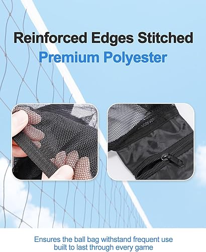 Miniatura 4 de 2 bolsas de malla individuales para baloncesto, fútbol y voleibol, almacenamiento de red ligero con bolsillo con cremallera para deportes, bolsas