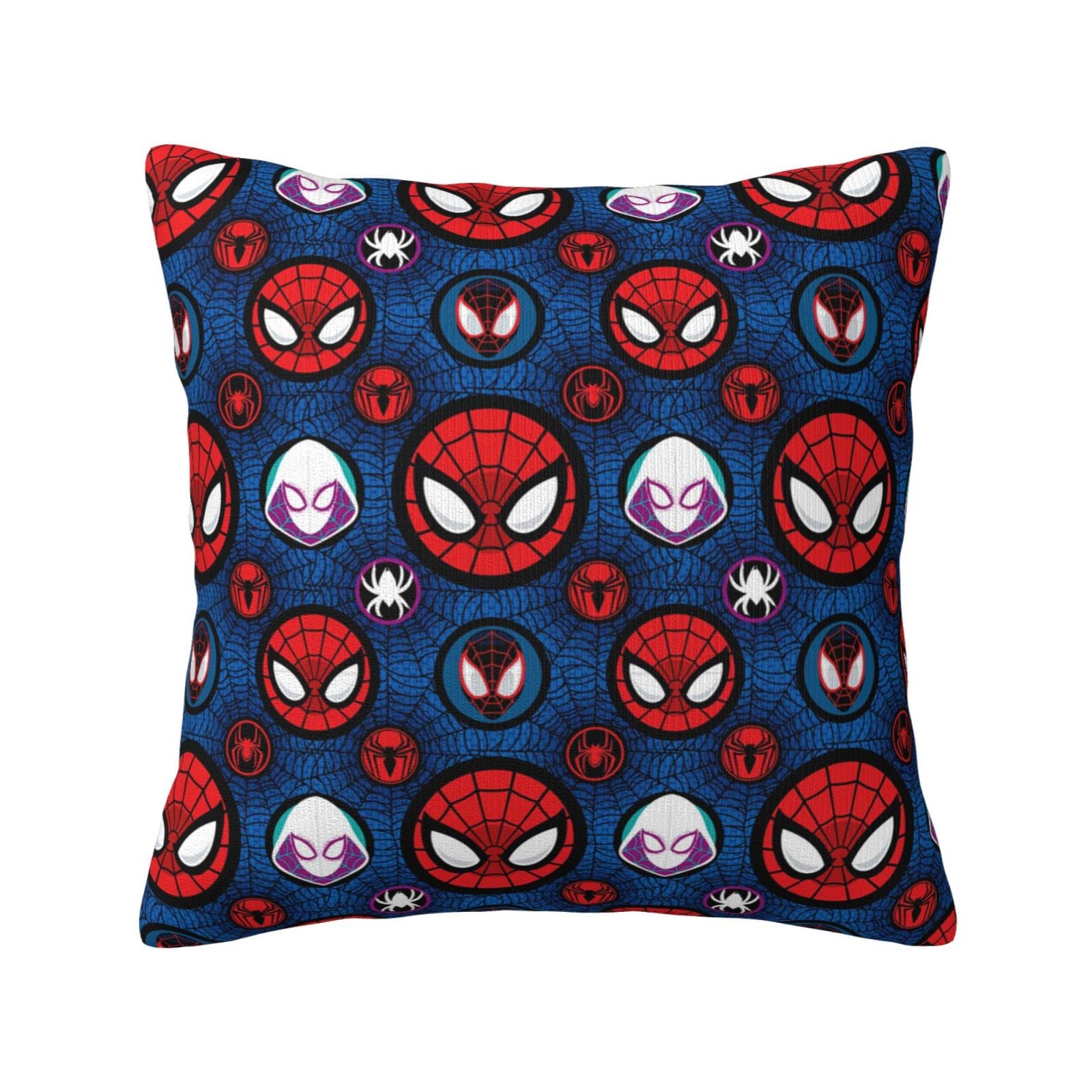UBETON Red Spider Cartoon Comic Throw Pillow Cover Halloween for Boys Teens Superhero Square Cushion Case Decorative Pillow Cases for Sofa Bedroom Car 18''X18''