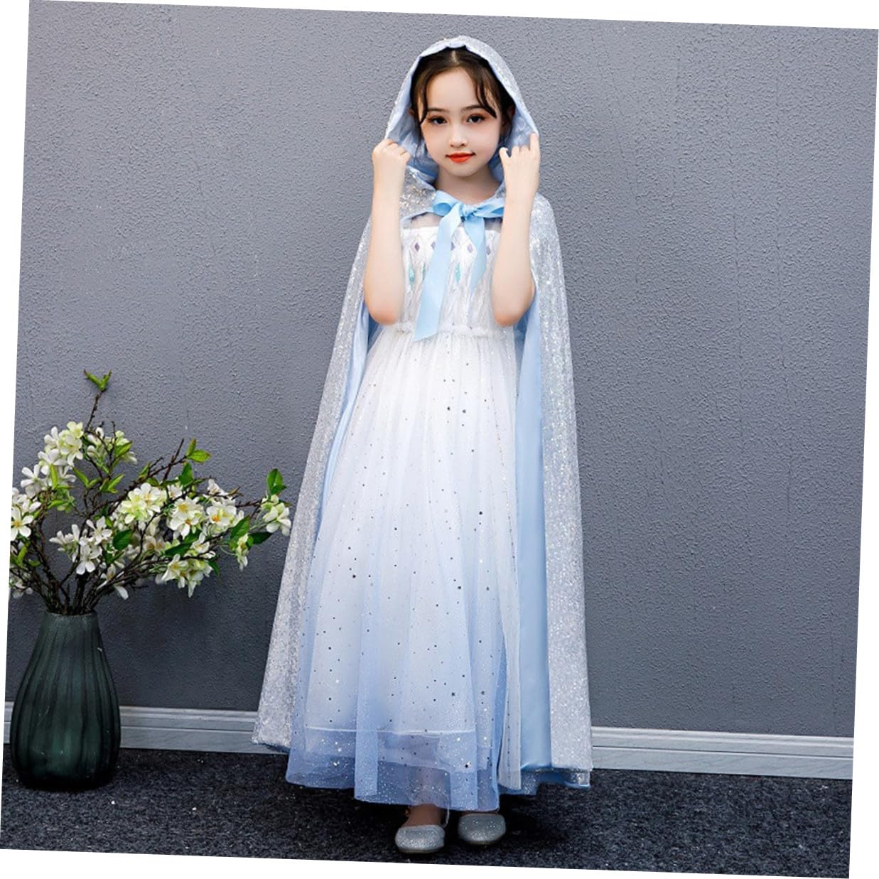 ifundom Mantello per Cappuccio Lucente Costume da Cosplay Autunnale Confortevole Mantello Elegante per Feste in Maschera e Compleanni Accessorio Antivento e Caldo per Giochi di Ruolo e