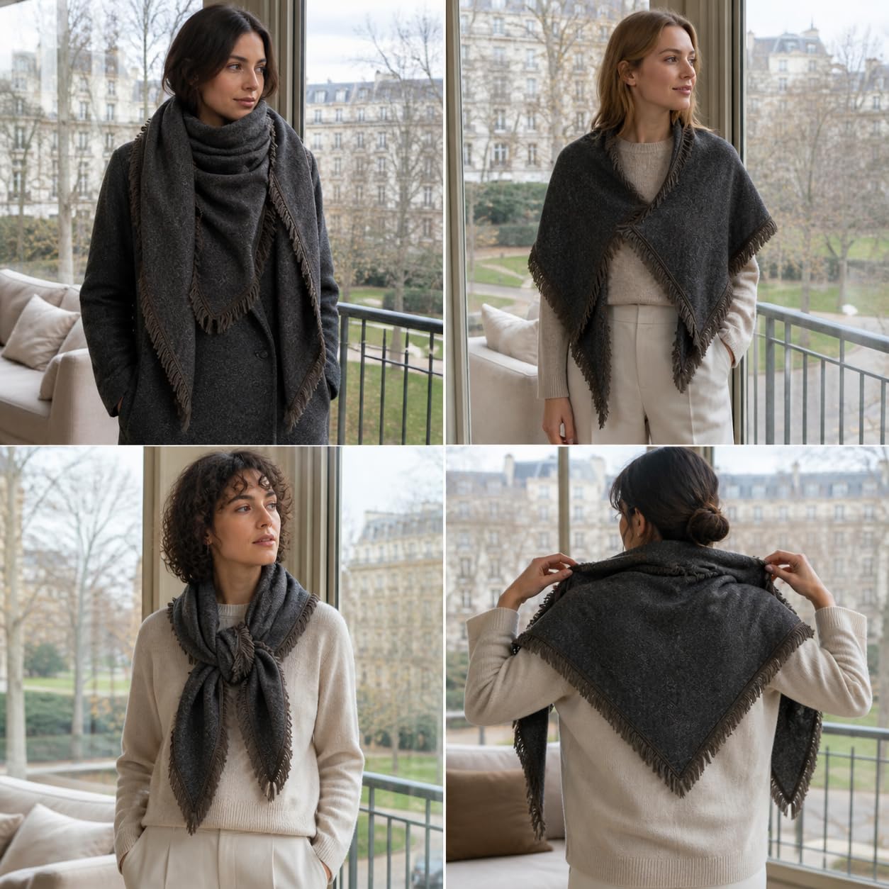 Sciarpa Donna Invernale Triangolare Lana | Design tinta unita, Sciarpa stile , Cene , Per e sorelle