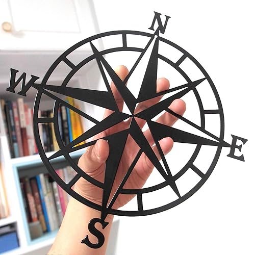 ESTART 14 Inches Metal Decorative Nautical Compass Wall Decor, Living