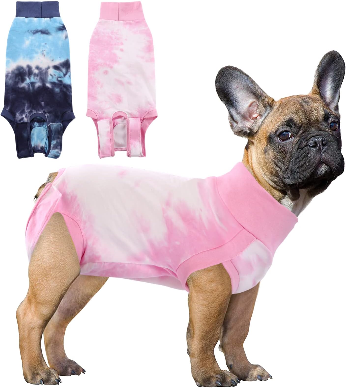SAWMONG Dog Surgery Recovery Suit, Tie Dye Pet Surgical Suit for Female & Male