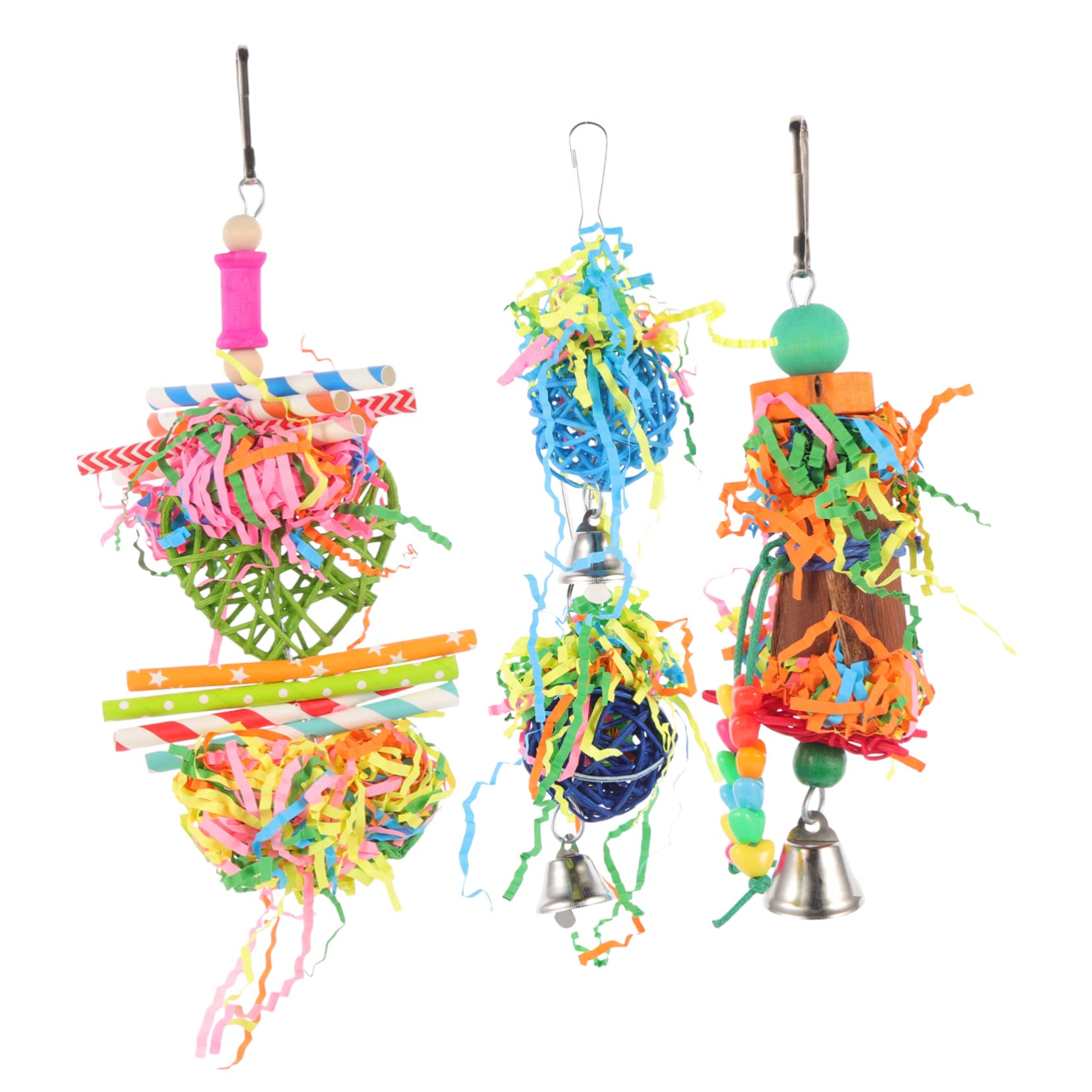 FOMIYES Lot De 4 Grands Jouets pour Oiseaux Jouet À Mâcher pour Perroquet Jouet De Dentition Amusant pour Perroquet Jouets pour Oiseaux 4 Pièces X 4