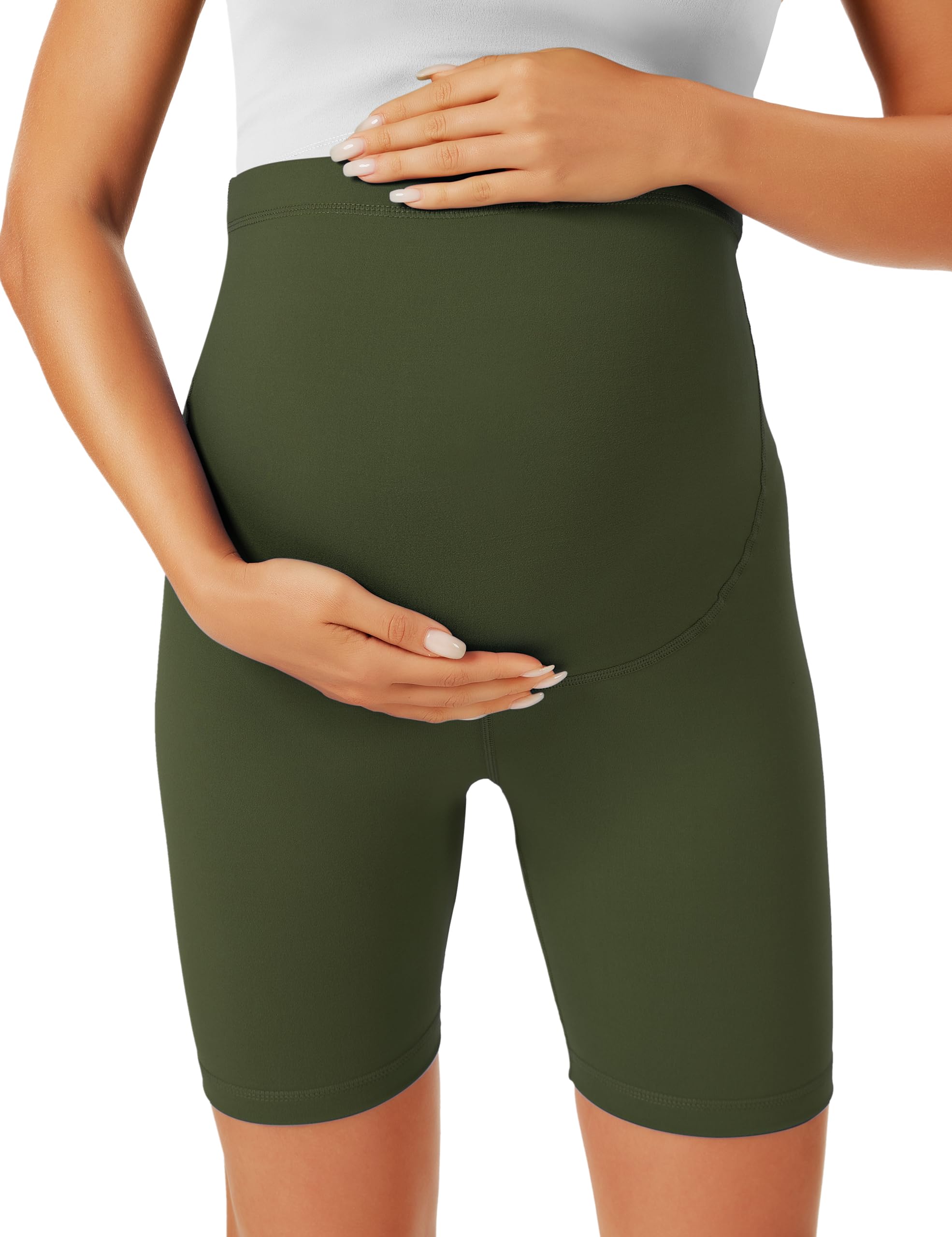 BONVIGOR Buttercloud – Short de maternité au-dessus du ventre – Short de motard de 12,7 cm/20,3 cm pour la grossesse, l'entraînement, le yoga, l'athlétisme et le salon décontracté