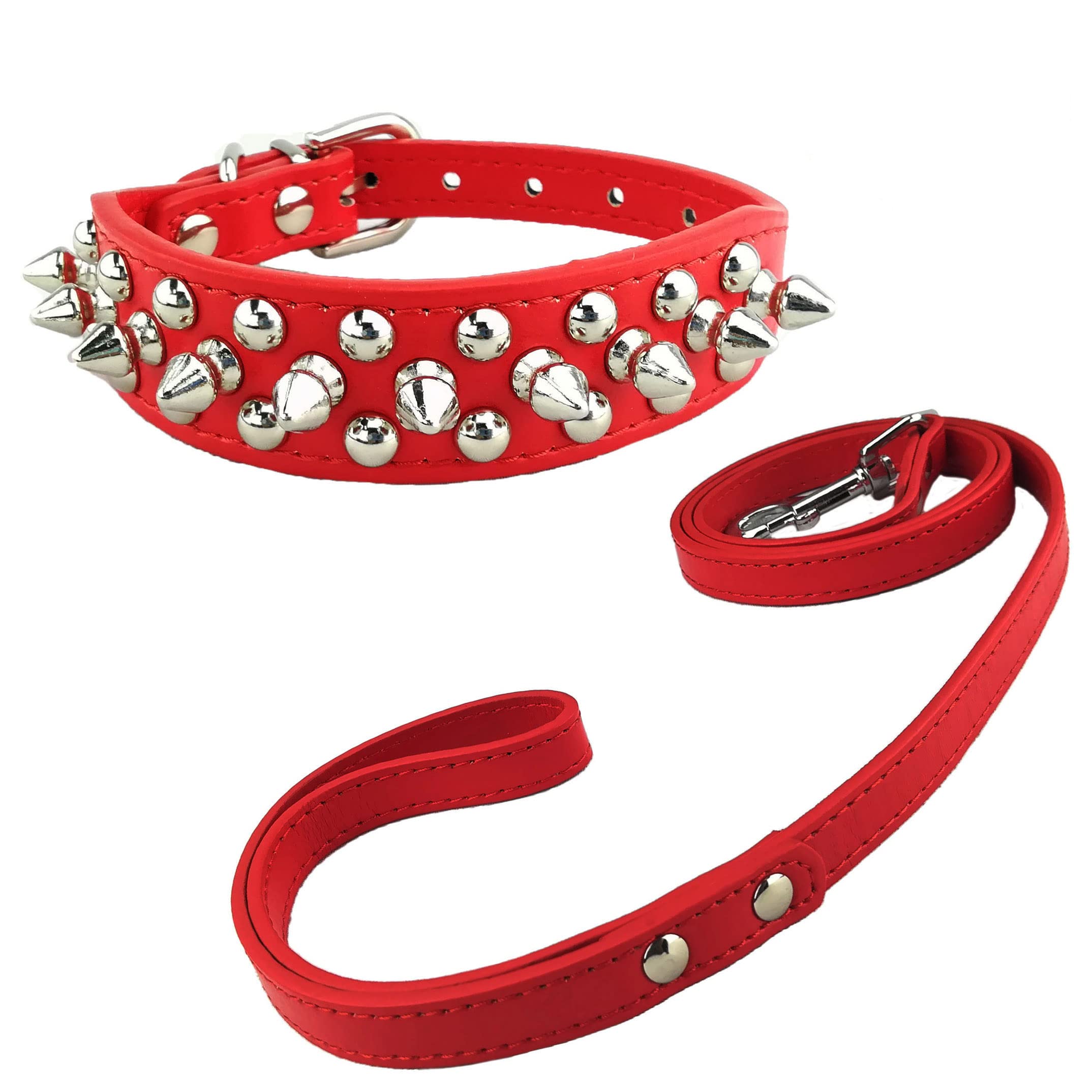 Newtensina Fashion Dog Collars and Leash Set Soft Studded Collar with Dog Leash for Small Dogs Medium Dogs — image 1