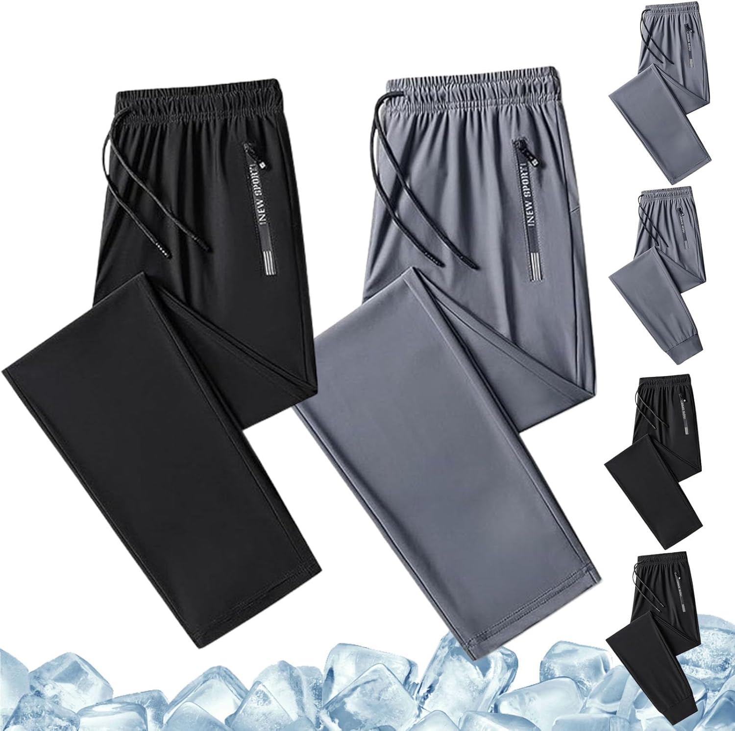 Stretch Ice Silk Breathable Straight Casual Unisex Pants, Unisex Ultra Stretch Quick Drying Pants, Pants with Pockets