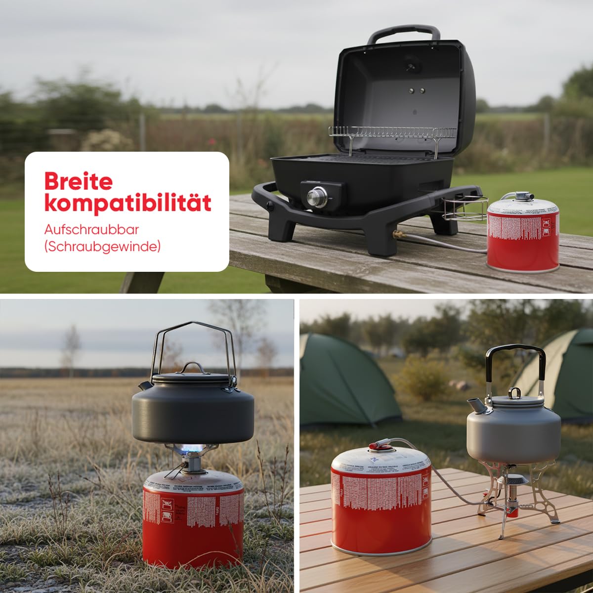 6x Butangas Kartuschen 500g, Schraubkartusche mit Butan/ Propan Gas 899 ml, Gaskartusche EN417, Ventilkartusche mit Schraubverschluss, Gas Kartusche mit Camping Gas, Gaskartuschen Schraubventil