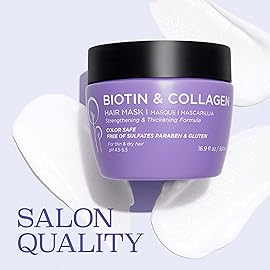 Luseta Biotin Collagen Hair Mask for Dry & Damaged Hair 16.9 Oz, Strengthening & Thickening Treatment Deep Conditioning Hair Treatment