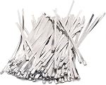 100pcs Heavy Duty 304 Stainless Steel Cable Ties Wrap Coated Self Locking Metal Zip Ties