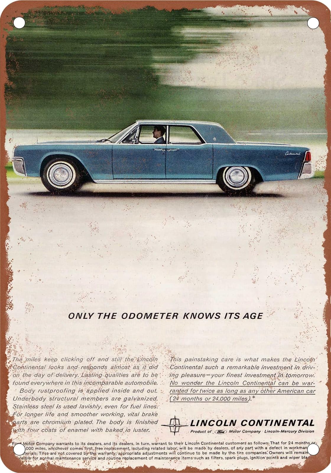 METAL SIGN - 1961 Lincoln Vintage Ad 01 - Old Retro Rusty Look home decor