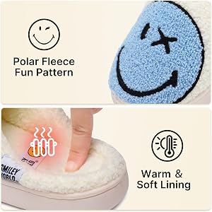 Ciabatte Invernali SmileyWorld In Peluche Per Donna E Uomo, Antiscivolo E Lavabili, Perfette Per Tenere I Piedi Caldi In Casa