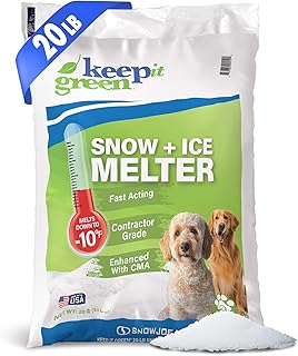 Snow Joe Keep It Green Pet Friendly Snow Melter Salt Pellets with Green Tint, 20 Pounds