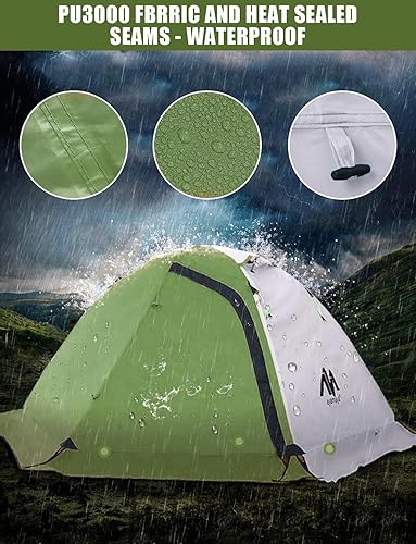 Miniatura 4 de AYAMAYA 4 Season Backpacking Tent 2 Person Camping Tent Ultralight Waterproof All Weather Double Layer Two Doors Easy Setup 1 2 People Man Tents for