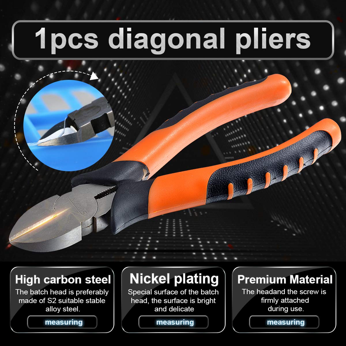PINZE LATERALI TAGLIO A Filo 6" Pinze Da Taglio Maniglia PVC Manico - 13