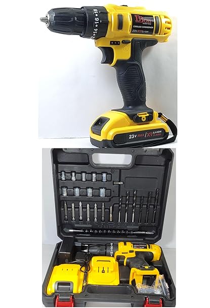 BOSS Professional & Home Cordless Heavy Duty Drill Machine with Accessories 10 MM 23 VOLTS 1300 RPM