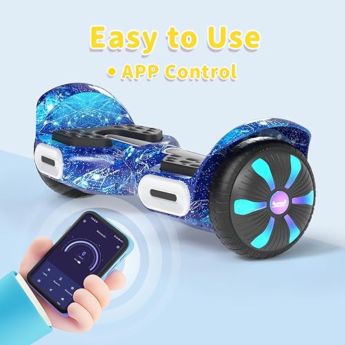 Miniatura 5 de SIMATE 6.5" Scooter, Bluetooth Music Speaker and LED Light, Top 8.5mph & 8.5 Miles Range Power by Dual 250W Motor, Gifts for Kids Adults Boys, for
