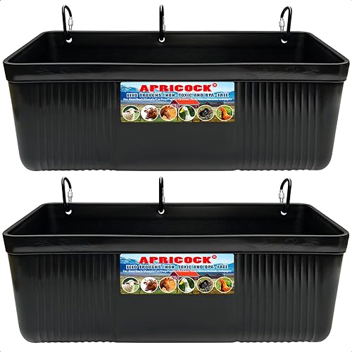 Miniatura 1 de Paquete de 2 canales grandes de alimentación y bebedero con clips, para cabras grandes, pollos, patos, ganado, ovejas, perros, cerdos, ciervos,