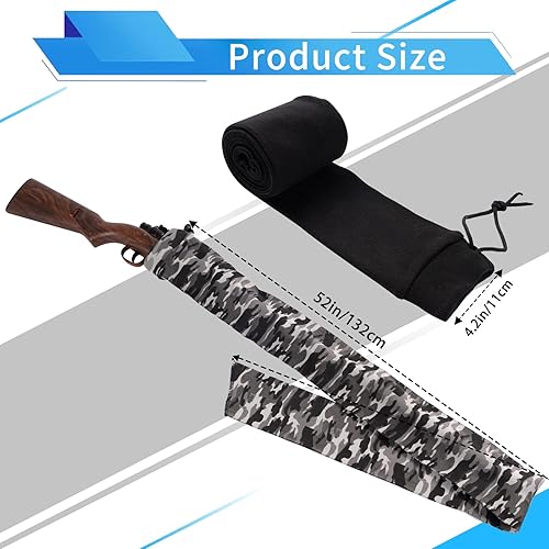 Miniatura 4 de Rcrirth 4pcs Gun Socks For Rifles And Shotguns  Knit Gun Sock 52 X 4.2 Inches - Elastic Design Rifle Sock Gun Sleeve with Drawstring Closure For