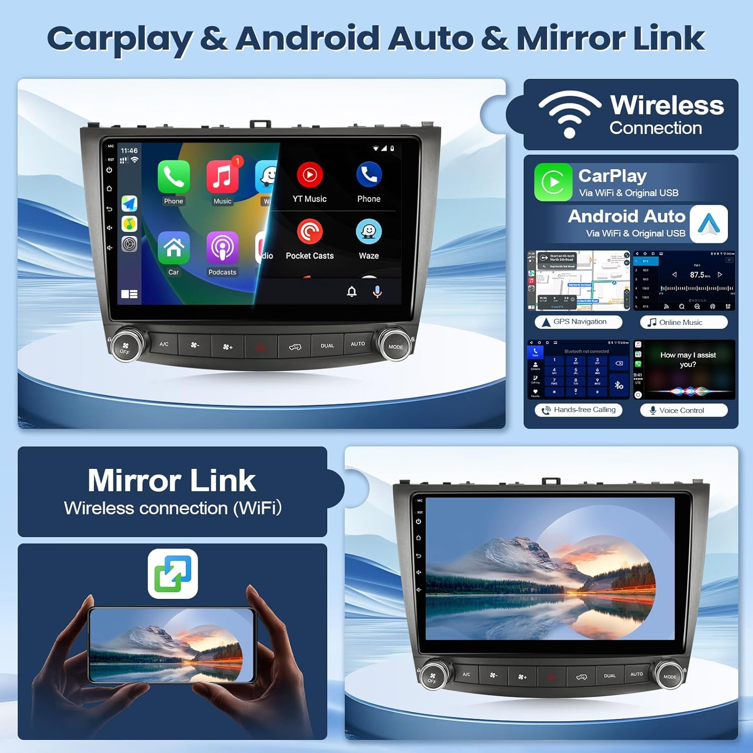 CarPlay, Android Auto, and Mirror Link Features