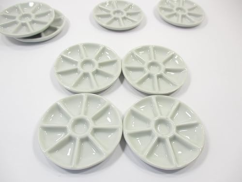 Casa de muñecas en miniatura de cerámica 4 agujeros plato blanco cena cocina fuente 10846