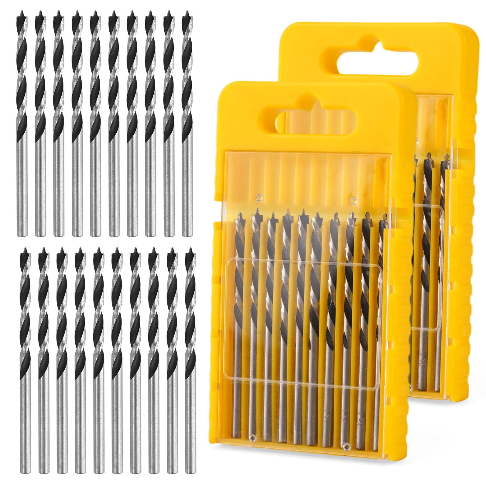 20 Piezas Set de Brocas Helicoidales para Madera, 3mm set de Brocas Mini | sets de Brocas para Madera,Broca en Espiral para madera, Para ,madera Dura, Plástico, Agujeros Redondos en Todo Tipo de adera