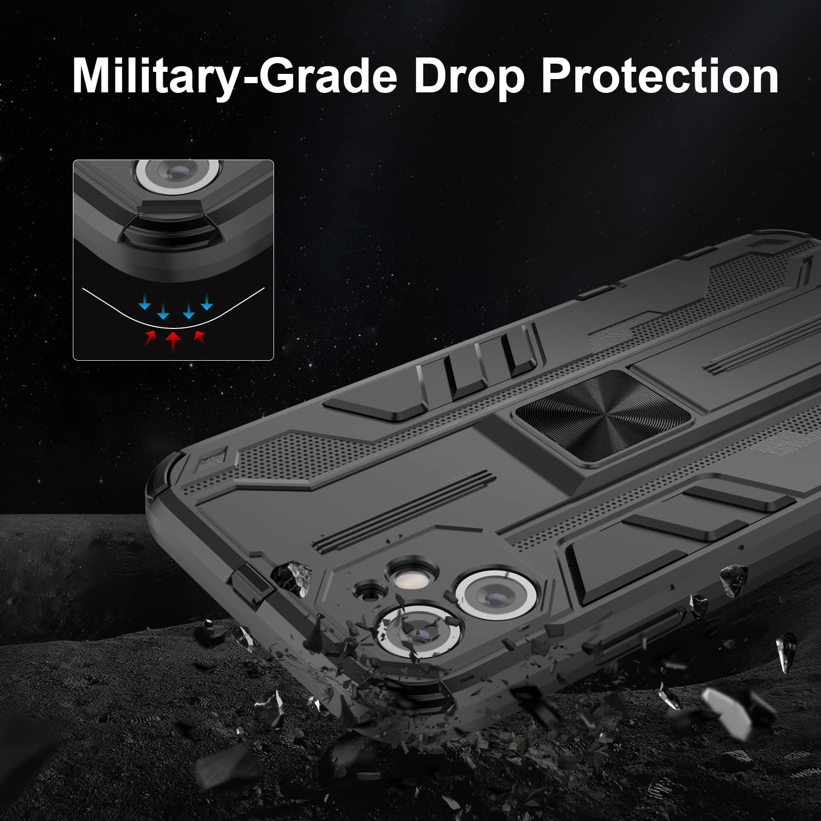 Funda para Xiaomi Redmi Note 15 Pro 5G, Carcasa Antigolpes con Soporte anular metálico, Case Protectora de Grado Militar, Azul — view 679