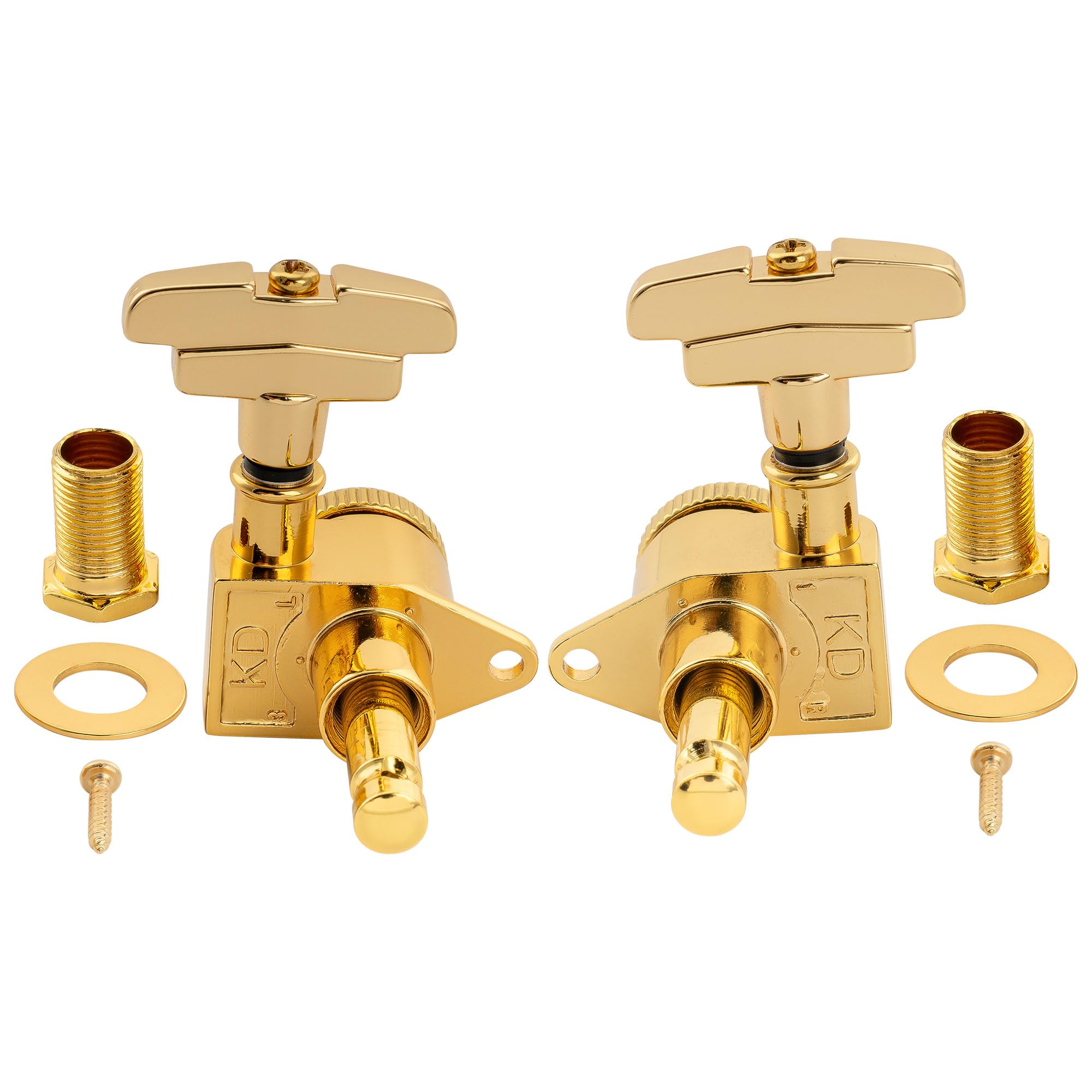 Musiclily Pro R18K 3R3L Clavijas de Afinación Bloqueo 18:1 Ratio Clavijeros Bloqueantes con Botón GR para Guitarra Eléctrica Acústica, Dorado