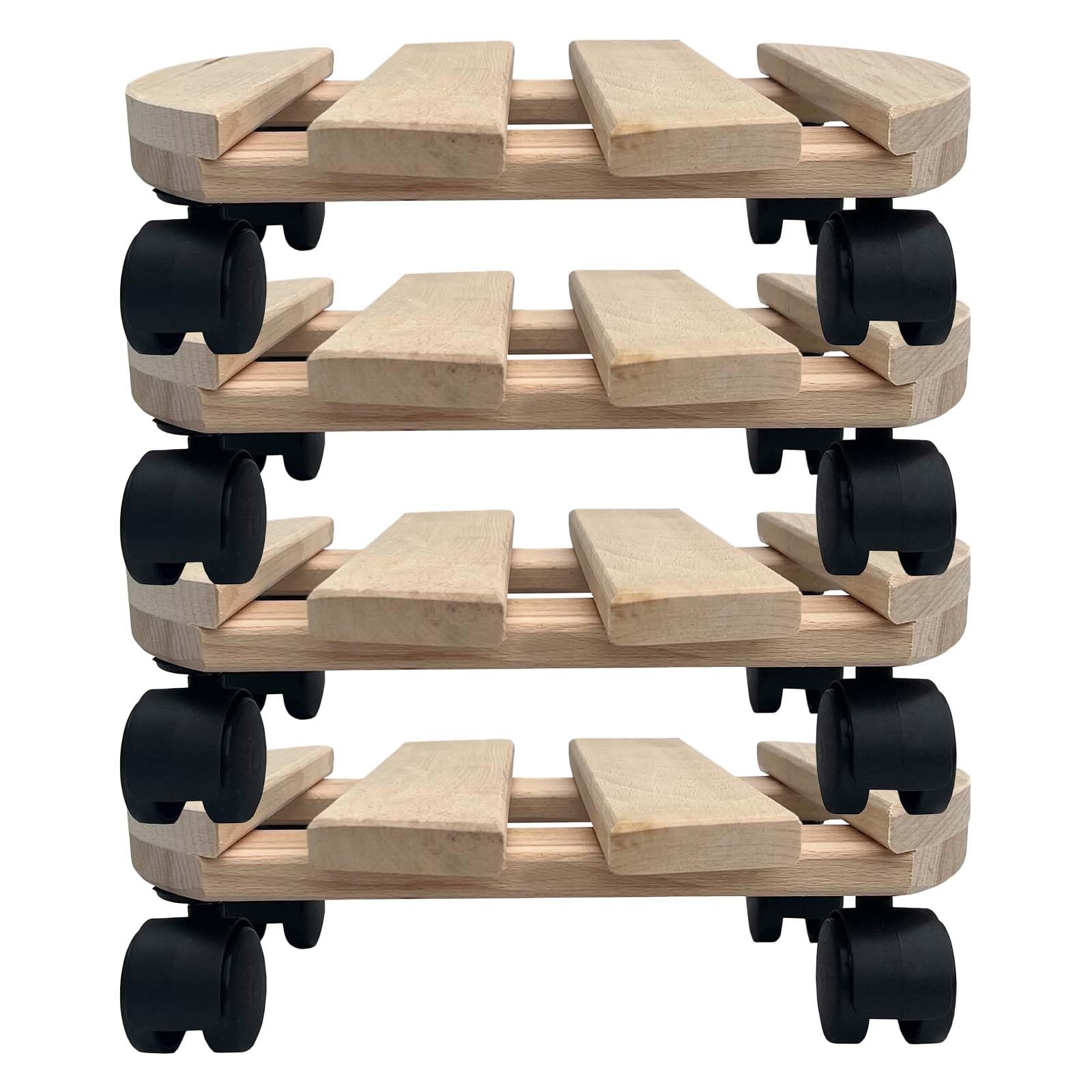 10 Sottobicchieri Rotanti In Legno Di Faggio – Base Girevole 30x30cm, Portata 120kg – Per Piante, Mobili E Oggetti Pesanti