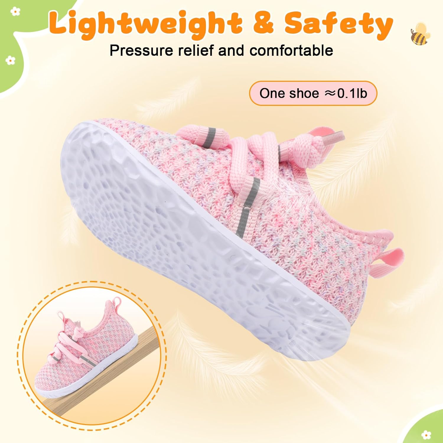 Besroad Baby Boys Girls First Walking Shoes Infant Crib Shoes Breathable Slip On Sneaker Lightweight Barefoot Shoe for Babies - Image 7