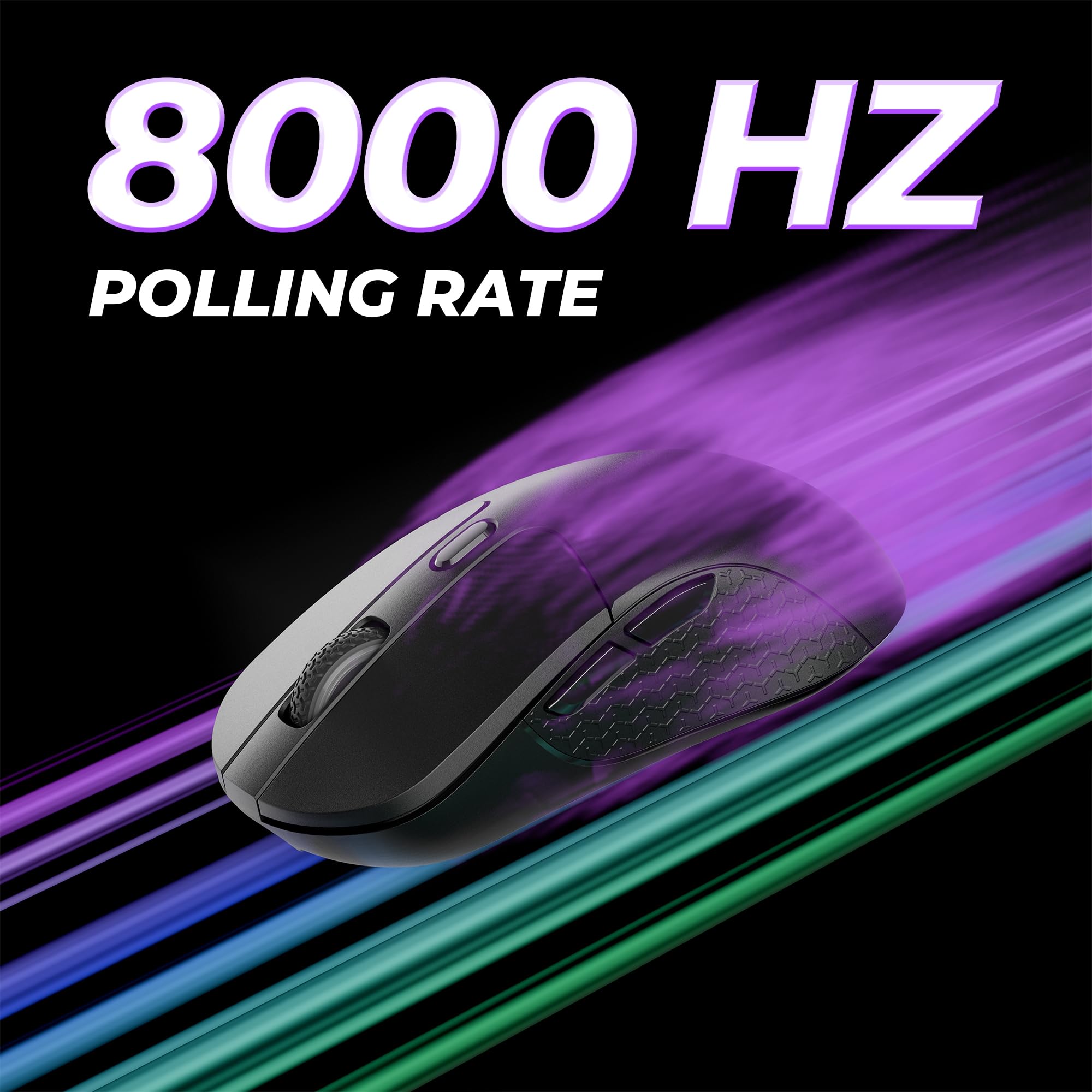 Keychron M3 Mouse da gioco ottico wireless, sensore PixArt Paw 3950, 30000 dpi 2.4 GHz/Bluetooth 5.3, retroilluminazione a LED RGB, 79 g pulsante macro programmabile leggero per Windows PC/Mac - Nero