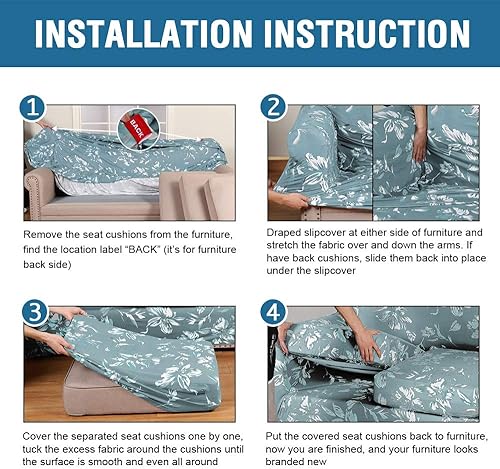 Miniatura 7 de H.VERSAILTEX Fundas de sofá superelásticas de 3 piezas para sofá de 2 cojines, con estilo moderno suave, grueso y flexible, con fundas de cojín