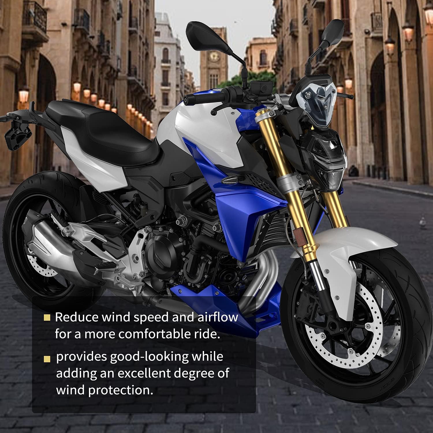 Motorcycle Windshield Windscreen Front Fairing Protector Compatible with B-M-W F900R F 900 R F900 R F-900-R 2021 2022 2023 2024 Screen Shield Visor Wind Deflector (Smoke)