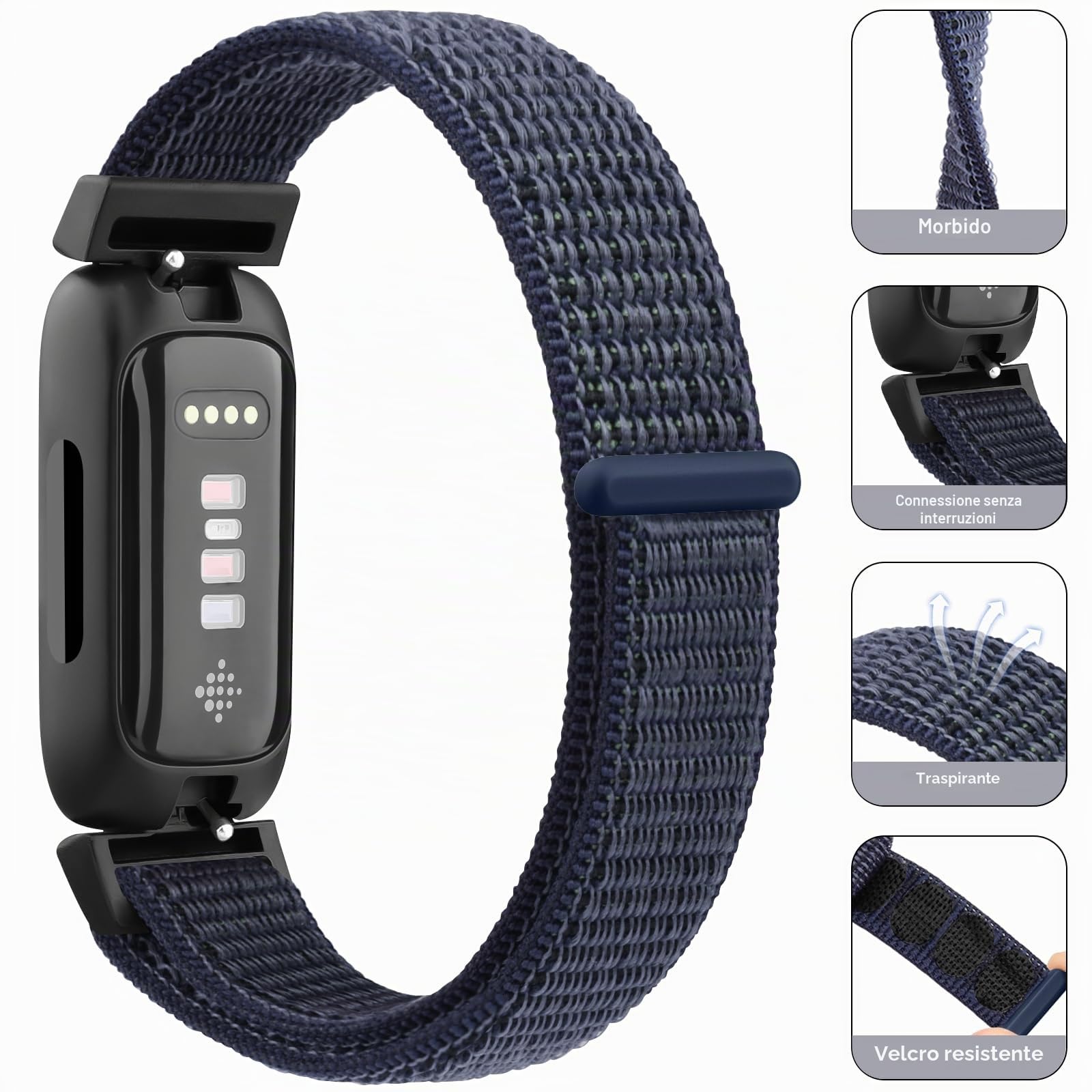 YLK 3 pezzi cinturino per Fitbit Inspire 3 cinturino per uomo donna cinturino in nylon morbido cinturino di ricambio sportivo regolabile per Fitbit Inspire 3 cinturino