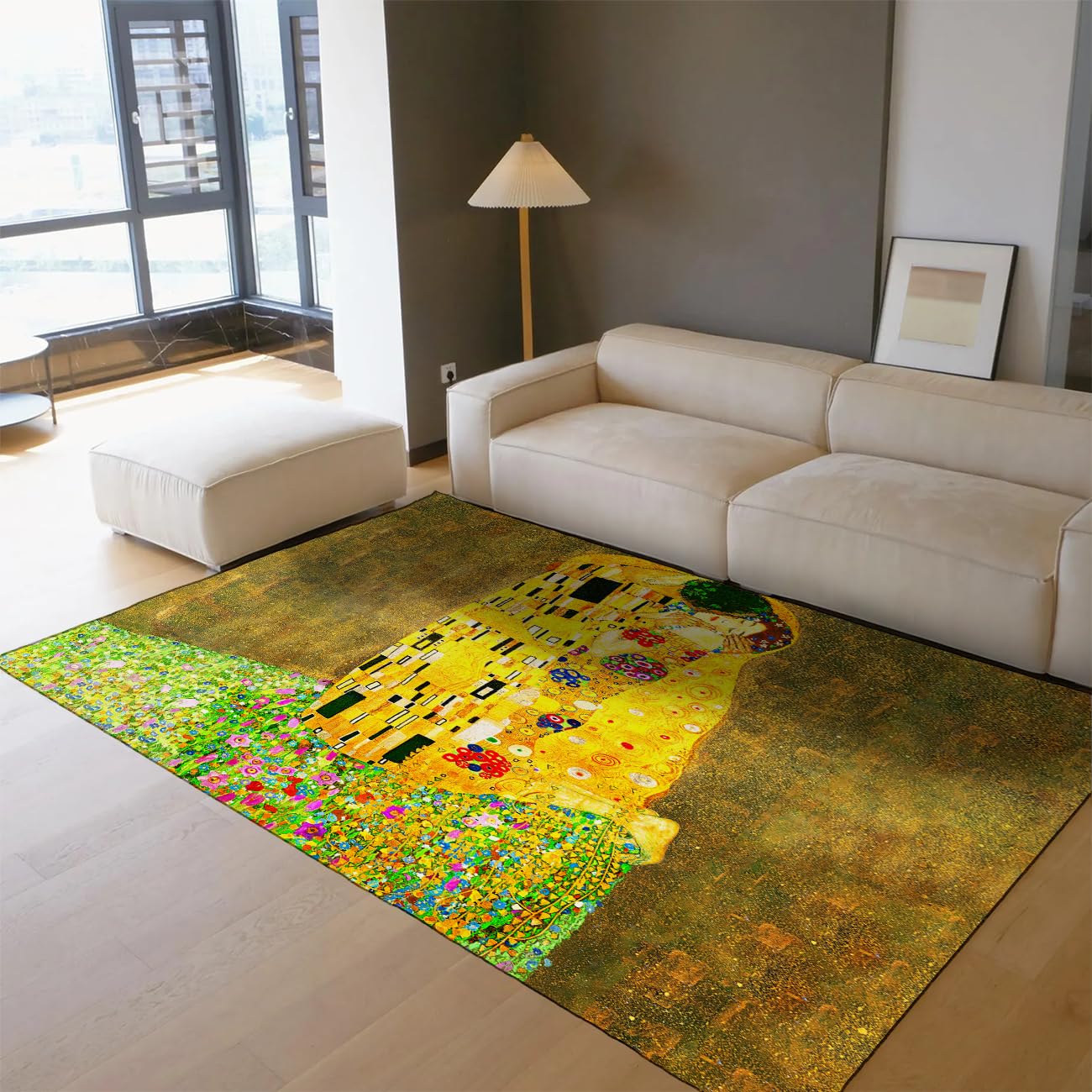 Tapis lavable 60x90 vert et or antidérapant et ultra fin