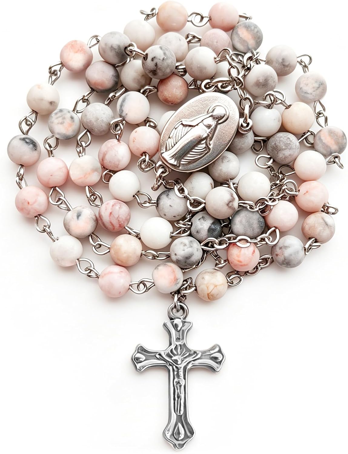 6mm Stone rosary beads catholic