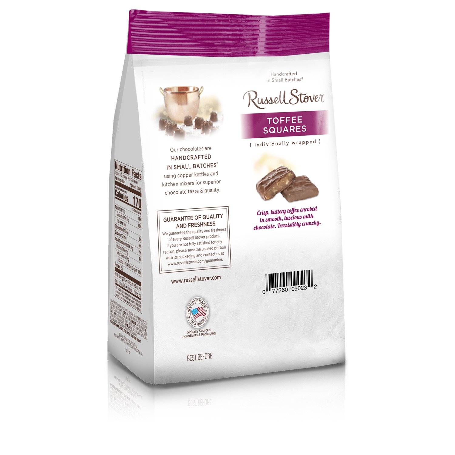 Russell Stover Milk Chocolate Toffee Squares Peg Bag