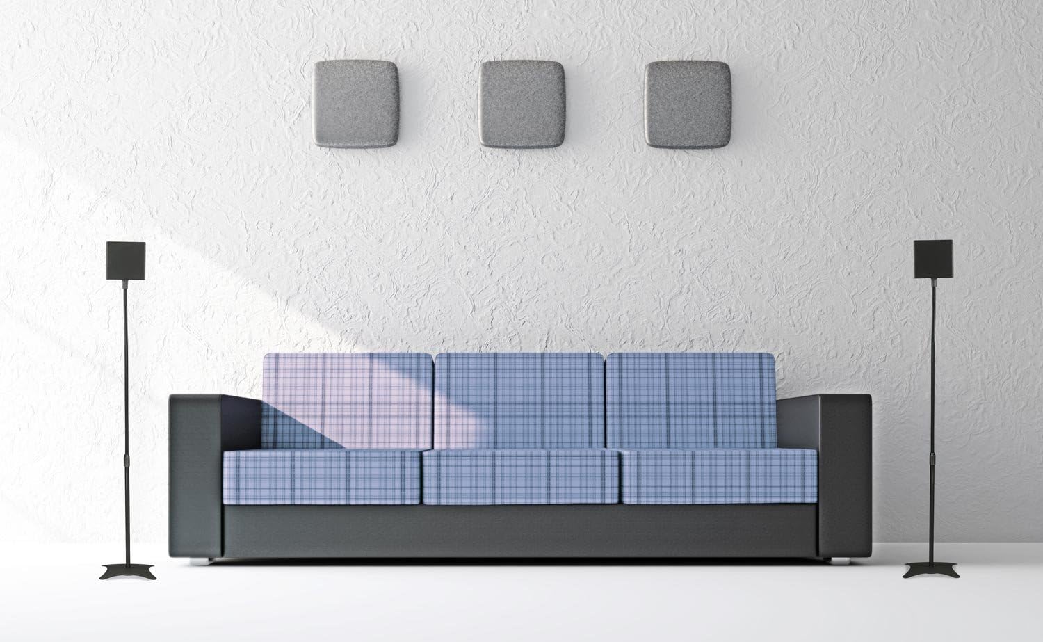 Mount-It! Speaker Floor Stands | Height Adjustable with Cable Management for Satellite, Small Bookshelf & Bluetooth Speakers up to 10 Lbs | Fits Vizio, Polk, Bose, JBL, Sony & Samsung | 1 Pair, Black