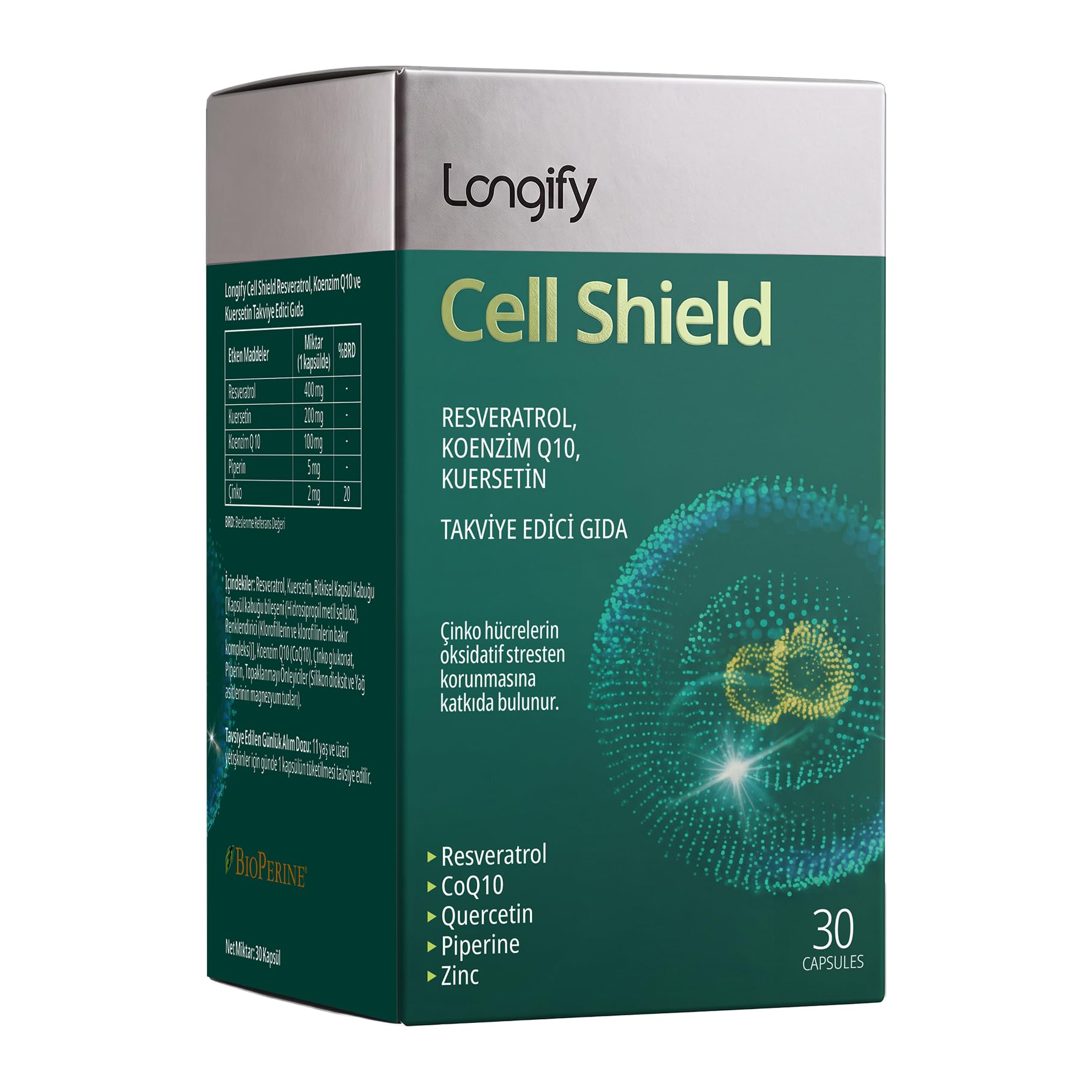 Cell Shield Trans Resveratrol, Koenzim Q10, Kuersetin,…