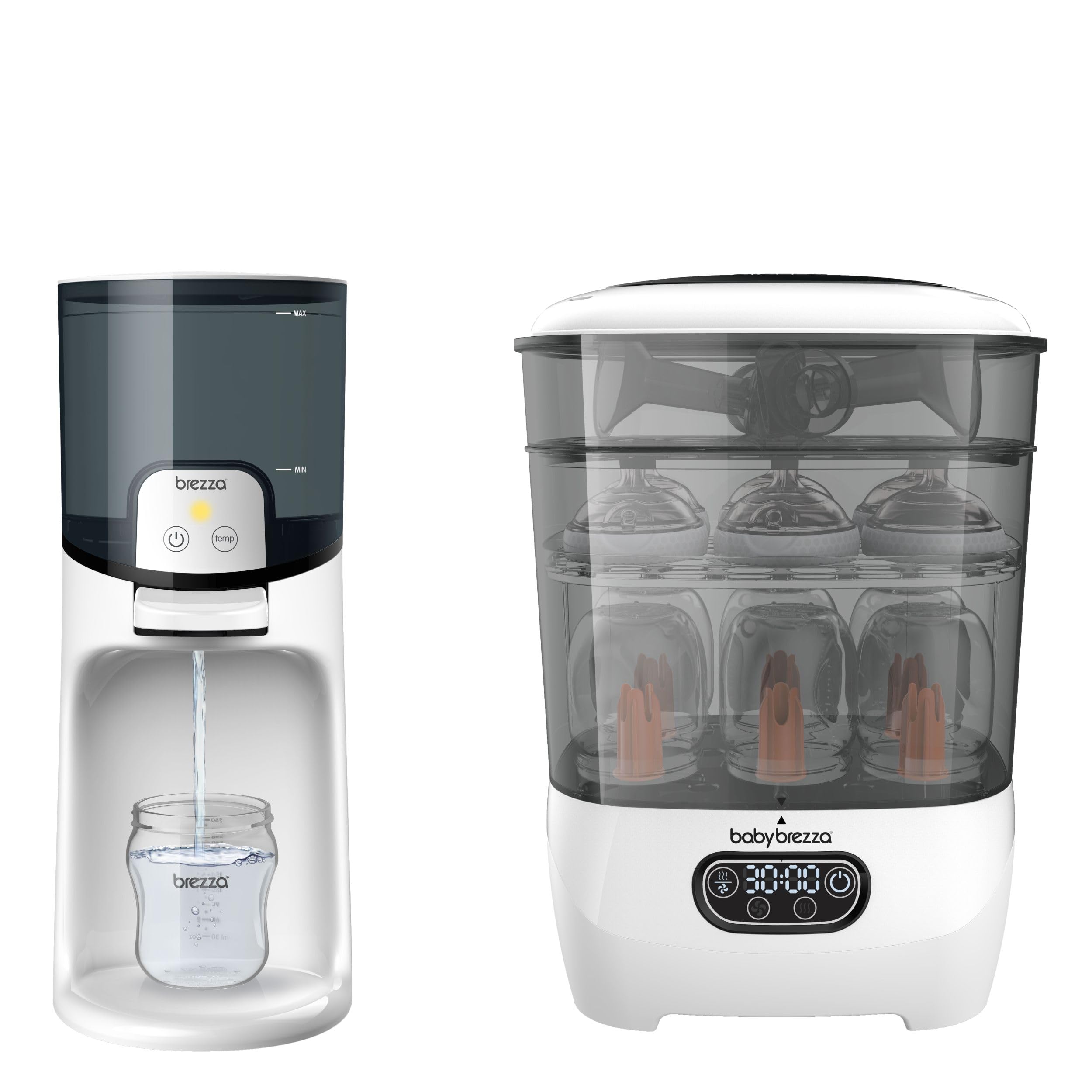Baby Brezza Instant Warmer & Sterilizer Dryer Bundle – Premium Set für sofort warmes Wasser, automatische Babyflaschen Zubereitung sowie hygienisches Sterilisieren & Trocknen von Flaschen und Zubehör