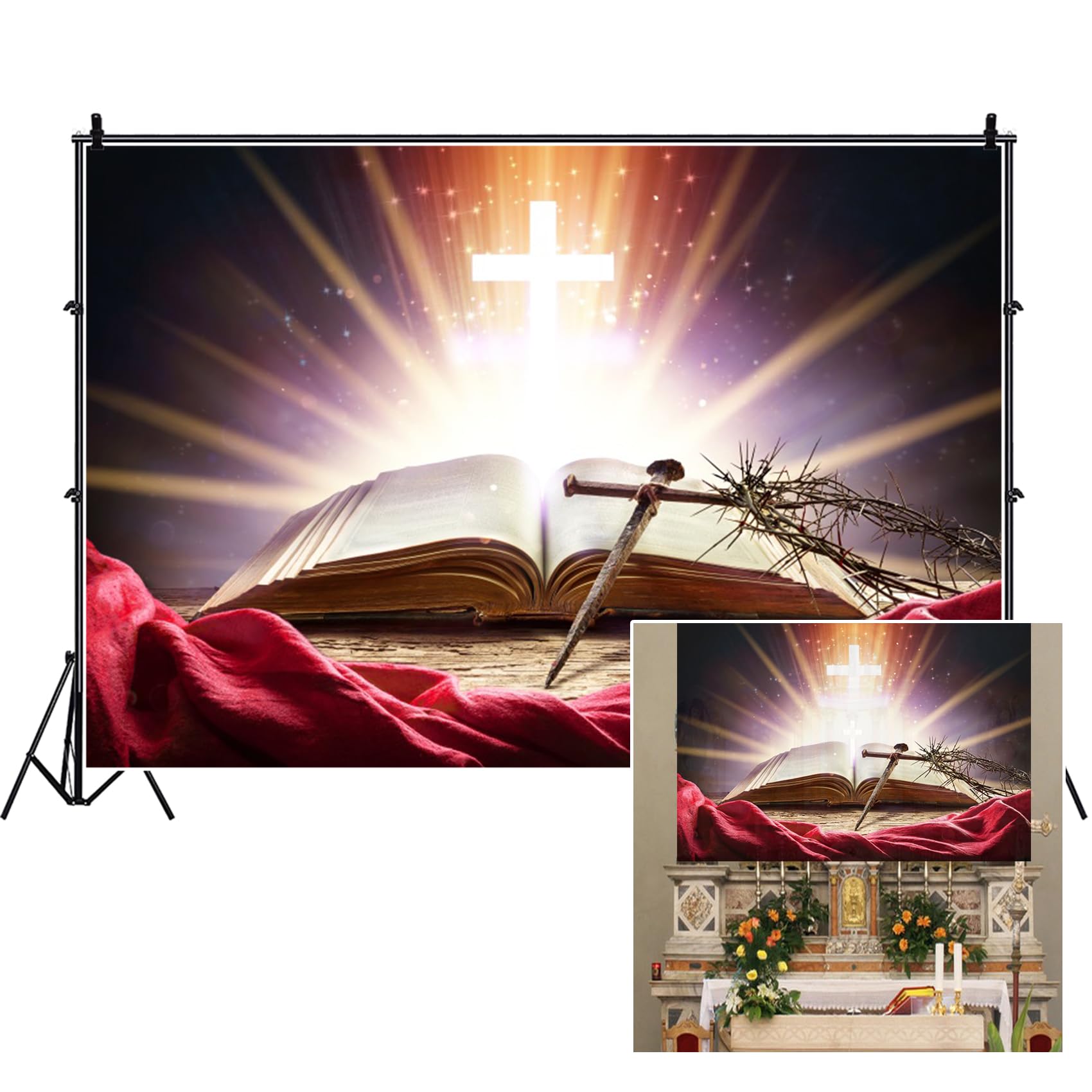 Christian　オリエント Amazon.com : AOFOTO 9x6ft Cross Backdrop Christian Church