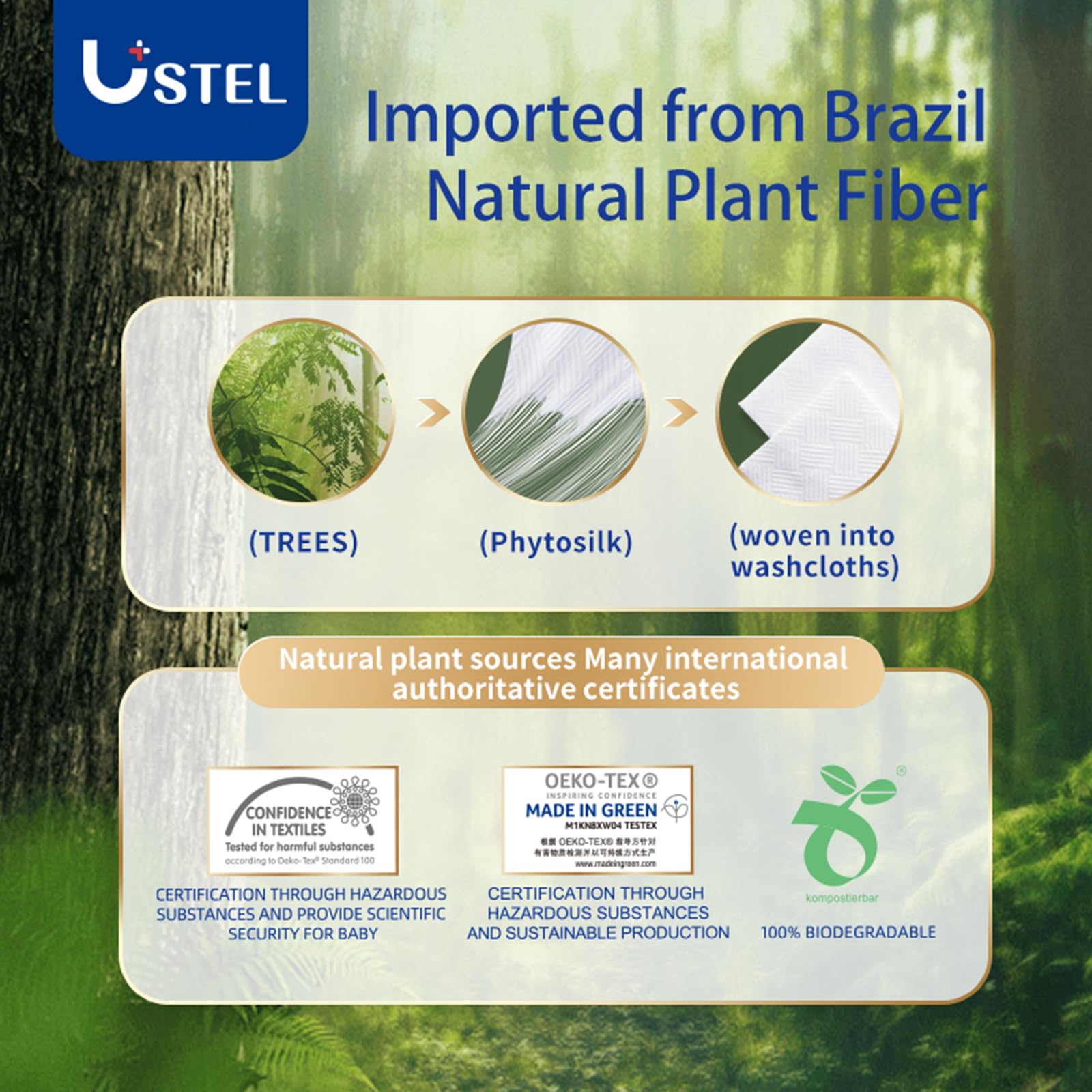 USTEL miękkie suche chusteczki do twarzy, 100% USDA Biobased Jednorazowy ręcznik do twarzy, na mokro i na sucho, czysty ręcznik do oczyszczania skóry wrażliwej, pielęgnacji niemowląt, demakijażu, 60